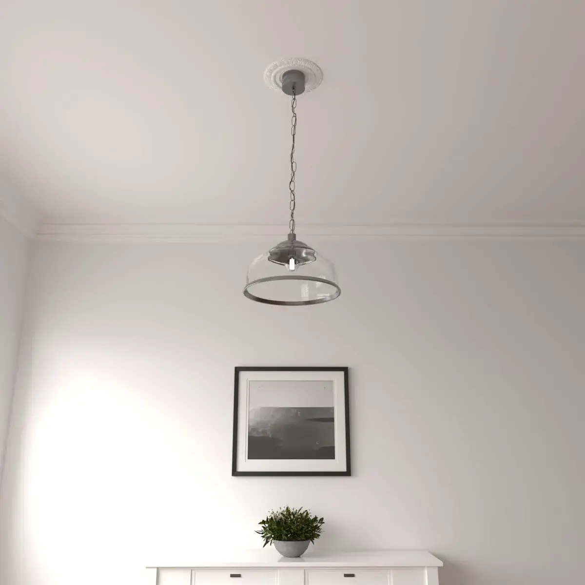 Ekena Millwork Claremont Ceiling Medallion 9"OD x 4 1/2"ID x 1/2"P (22.9cm OD x 11.4cm ID x 1.3cm P) | Lightweight Polyurethane for Easy Installation - view 8