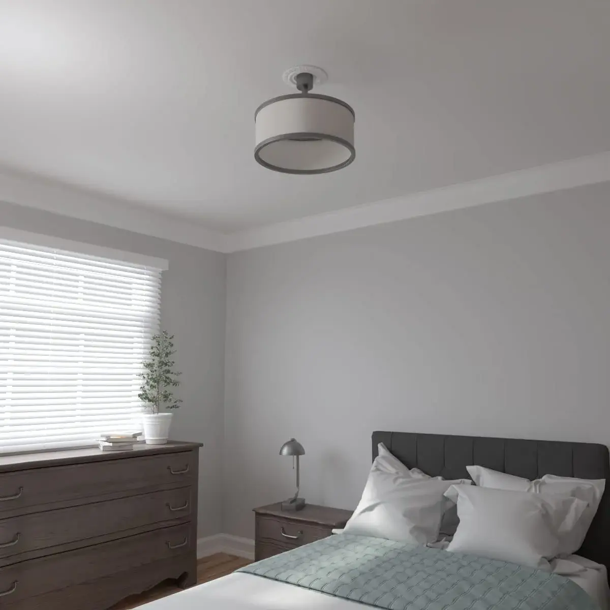 Ekena Millwork Claremont Ceiling Medallion 9"OD x 4 1/2"ID x 1/2"P (22.9cm OD x 11.4cm ID x 1.3cm P) | Lightweight Polyurethane for Easy Installation - view 9