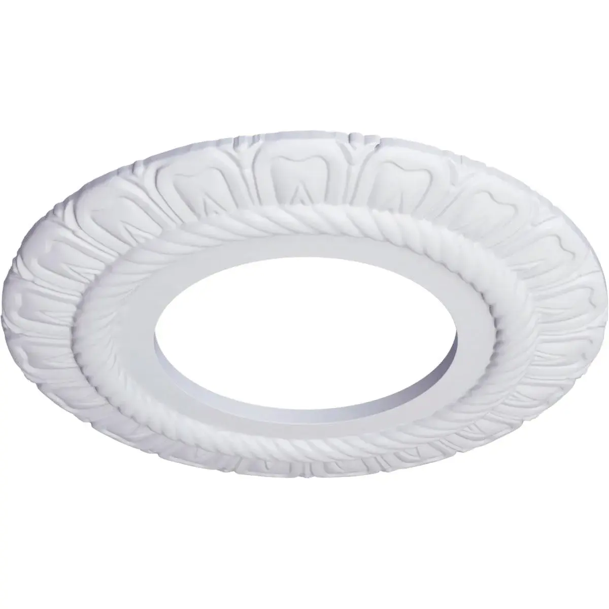 Ekena Millwork Claremont Ceiling Medallion 9"OD x 4 1/2"ID x 1/2"P (22.9cm OD x 11.4cm ID x 1.3cm P) | Lightweight Polyurethane for Easy Installation - view 2