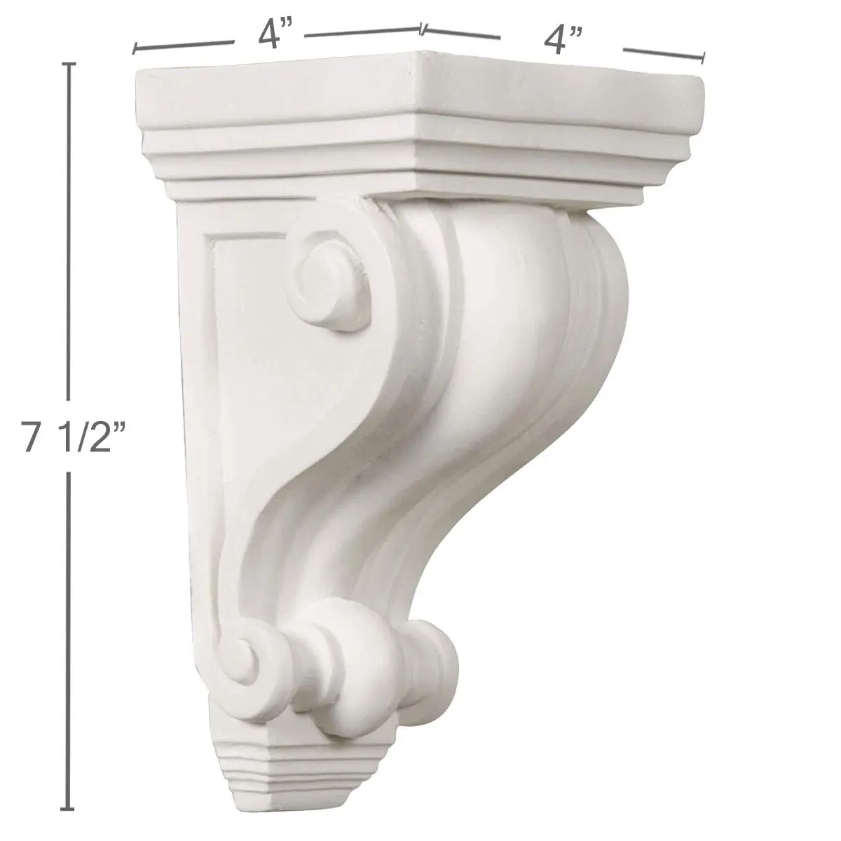 Ekena Millwork Devon Corbel 19.05cm (7 1/2in) Height, 10.16cm (4in) Width & Depth | Decorative Architectural Bracket - view 2