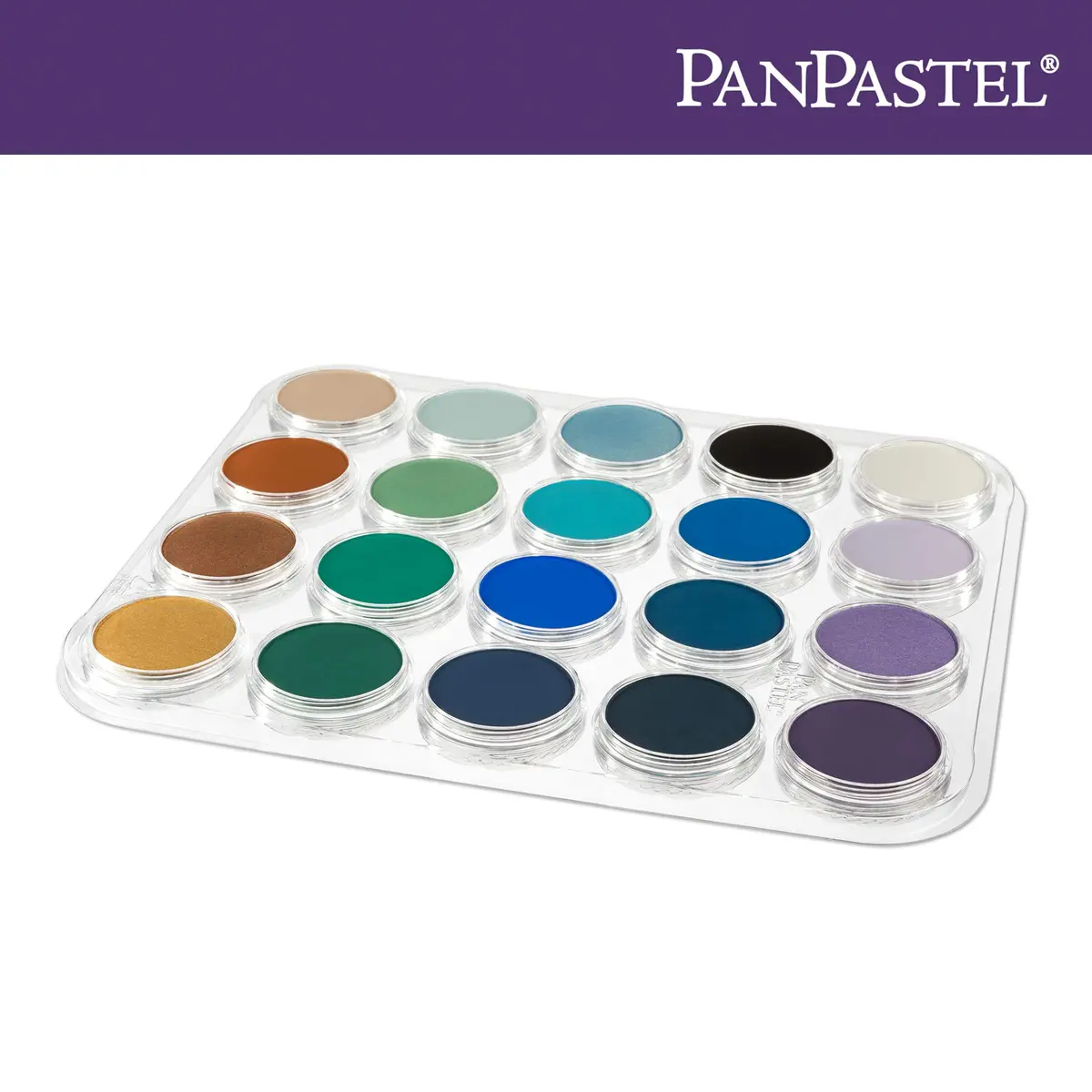 PanPastel 20-Color Artist Palette Tray with Clear Cover | Professional Art Supply for Mixing Pastels - view 4