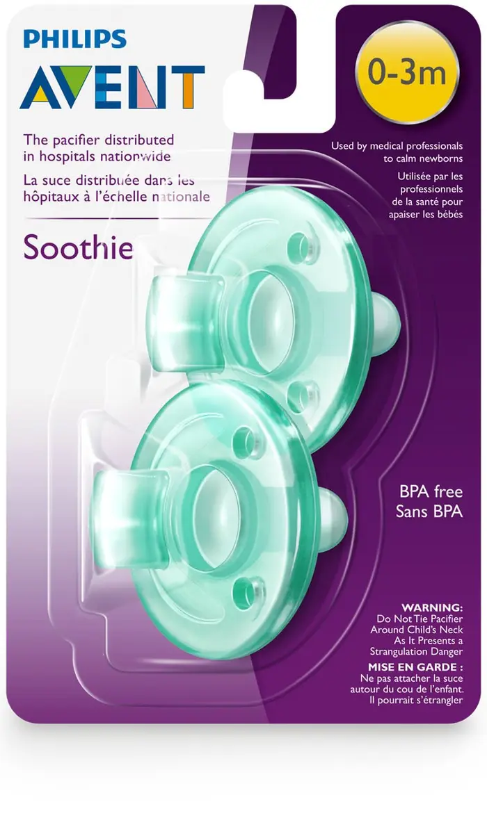 Philips Avent Soothie Pacifier 0-3 Months, 2 Count | Hospital-Grade Silicone, BPA-Free - view 4