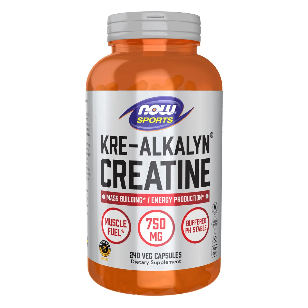 NOW Kre-Alkalyn PH Buffered Creatine 750 mg | Muscle Fuel for Active Adults (70-120 chars) - main product image