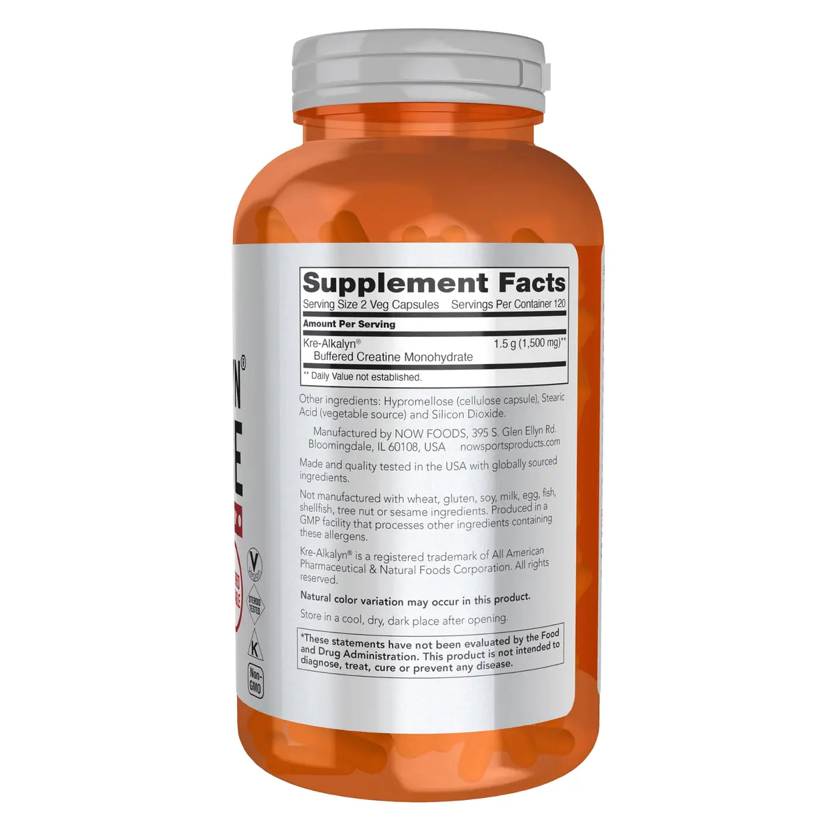 NOW Kre-Alkalyn PH Buffered Creatine 750 mg | Muscle Fuel for Active Adults (70-120 chars) - view 2