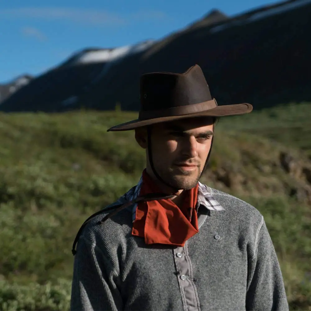 Outback Trading Company Kodiak Cotton Oilskin Hat Brown | UPF 50 Waterproof Western - view 4