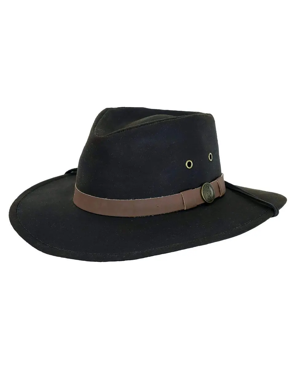 Outback Trading Company Unisex Kodiak Cotton Oilskin Hat Brown | UPF 50 Waterproof Outdoor Western - main product image