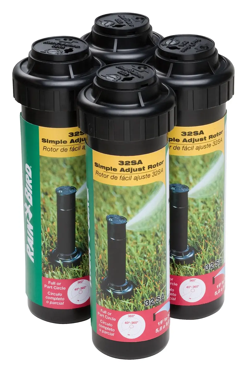 Rain Bird 32SA Gear Drive Rotor Sprinkler 10.2 cm (4") Pop-Up Height | 4-Pack for Lawn Watering - main product image