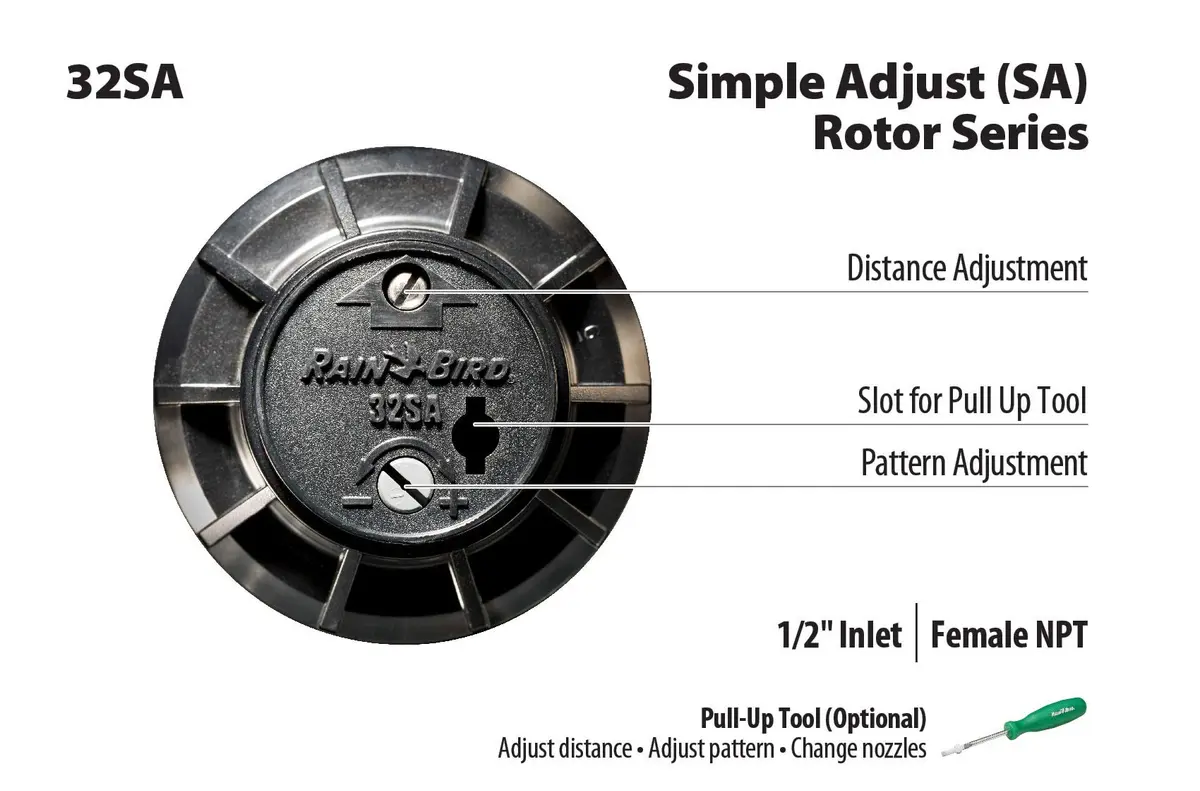 Rain Bird 32SA Gear Drive Rotor Sprinkler 10.2 cm (4") Pop-Up Height | 4-Pack for Lawn Watering - view 8