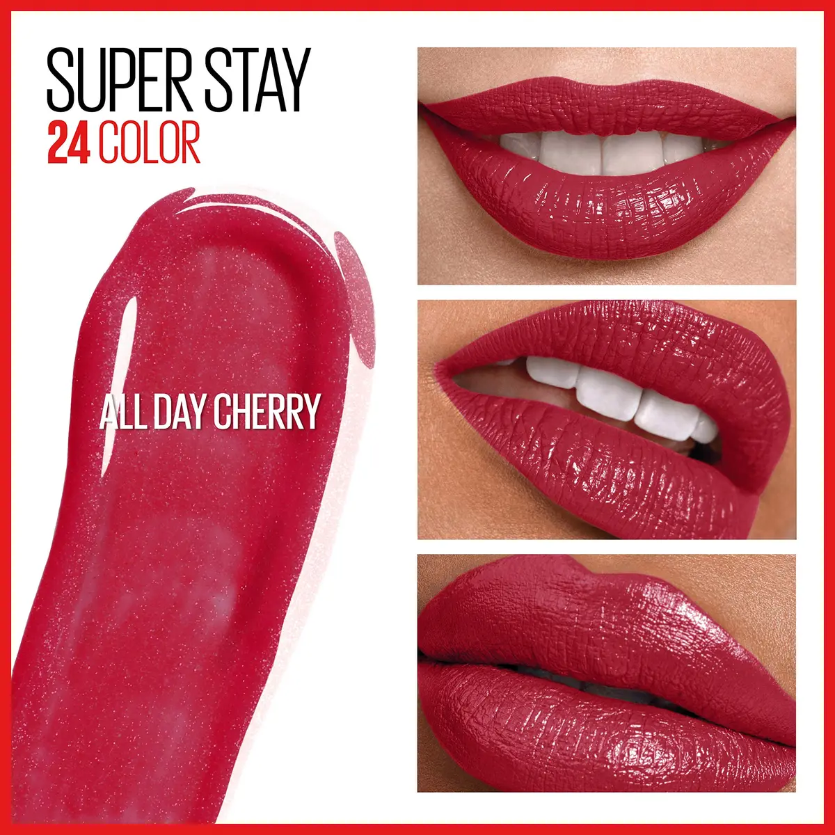 Maybelline Super Stay 24, 2-Step Liquid Lipstick, All Day Cherry | Long Lasting Highly Pigmented Lip Color - view 3