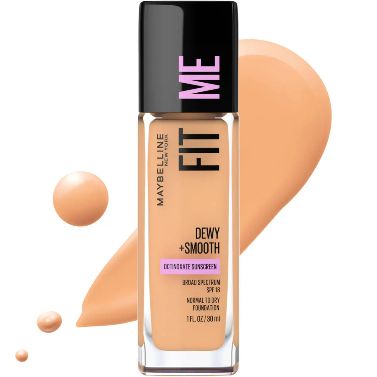 Maybelline Fit Me Dewy + Smooth Foundation - 235 Pure Beige | Hydrating Luminous Finish, 29.57ml - main product image