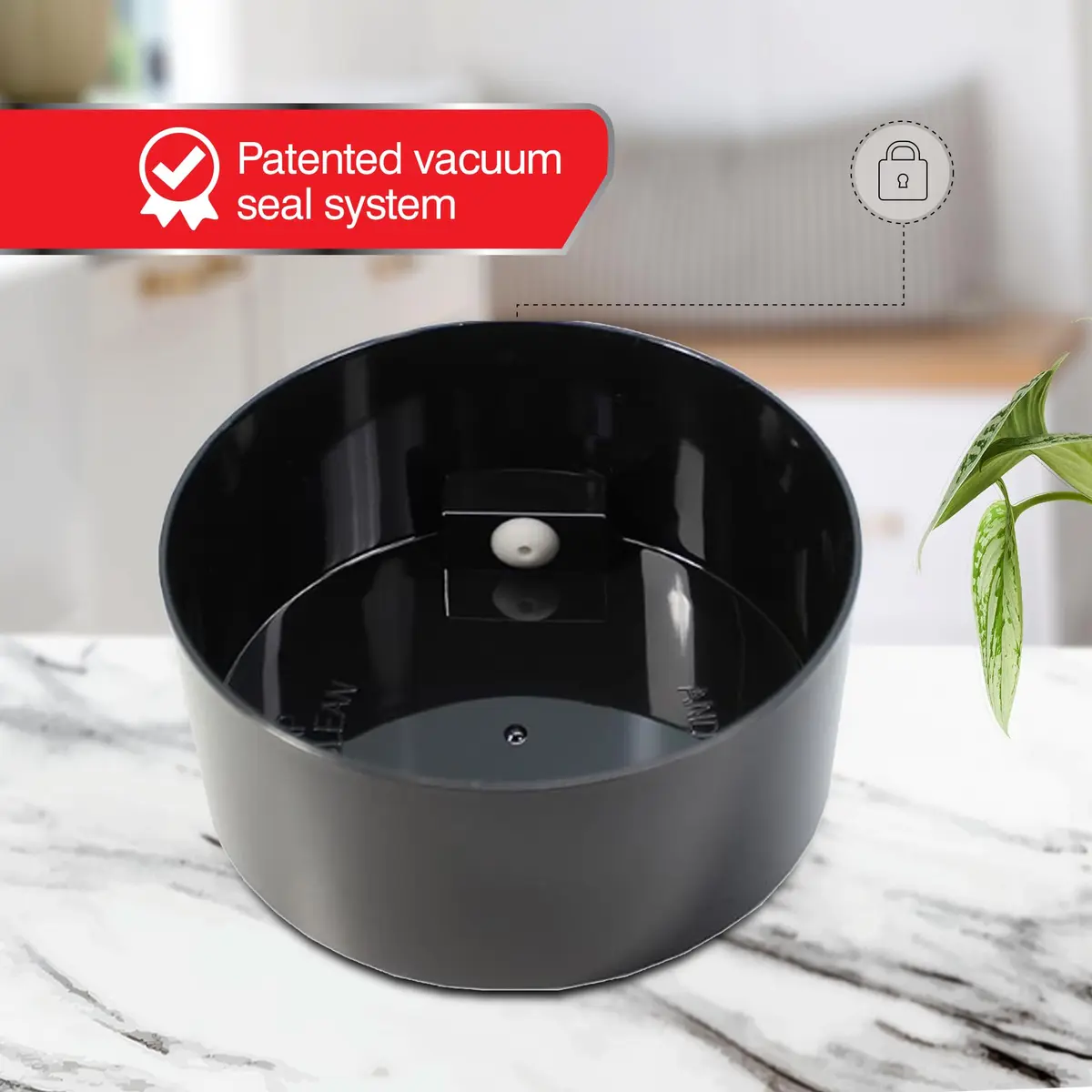 COFFEEVAC 1 LB Airtight Coffee Bean Storage Container | Patented Vacuum Seal, Smell Proof, 1.85L, Black - view 2