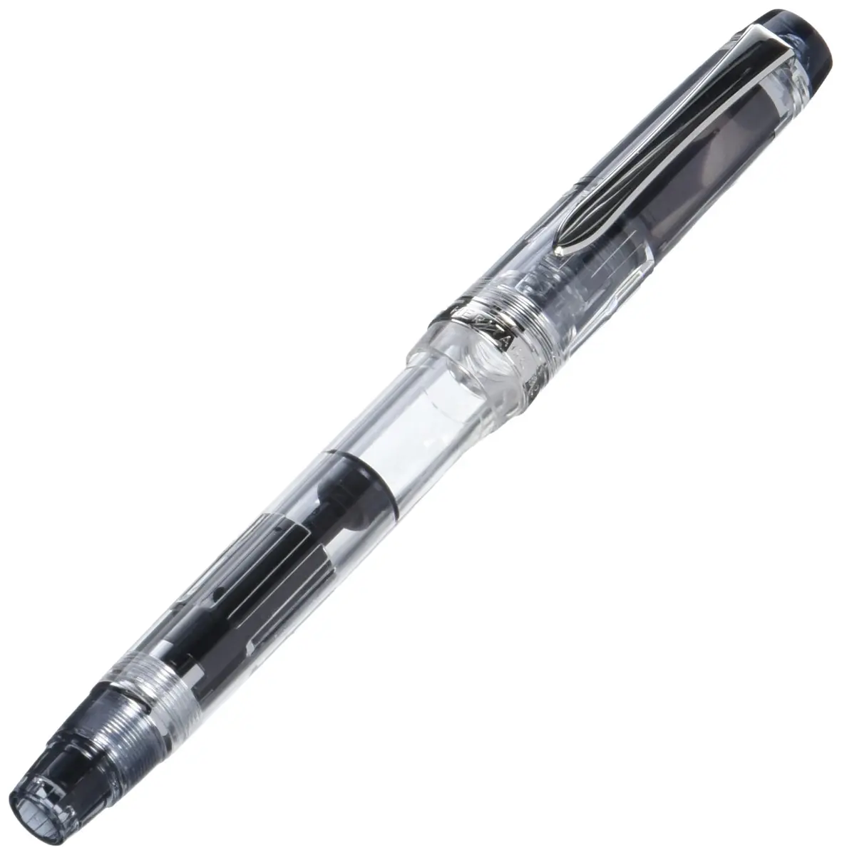 Pilot Fountain Pen Custom Heritage 92, Clear Body, M-Nib | See Ink Color & Remaining Ink - main product image
