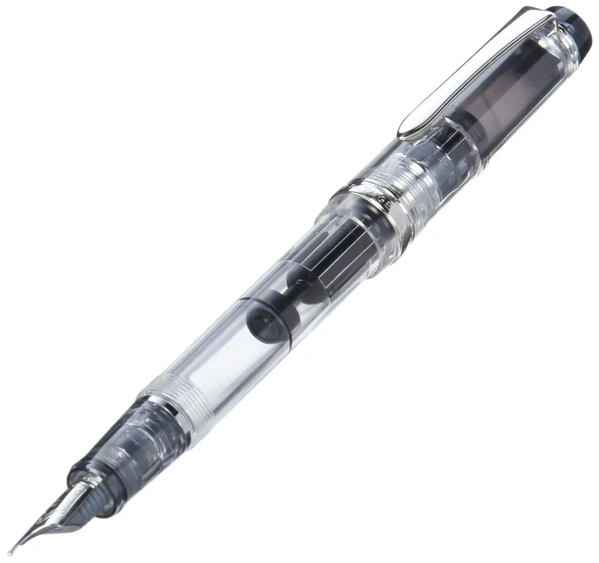 Pilot Fountain Pen Custom Heritage 92, Clear Body, M-Nib | See Ink Color & Remaining Ink - view 2
