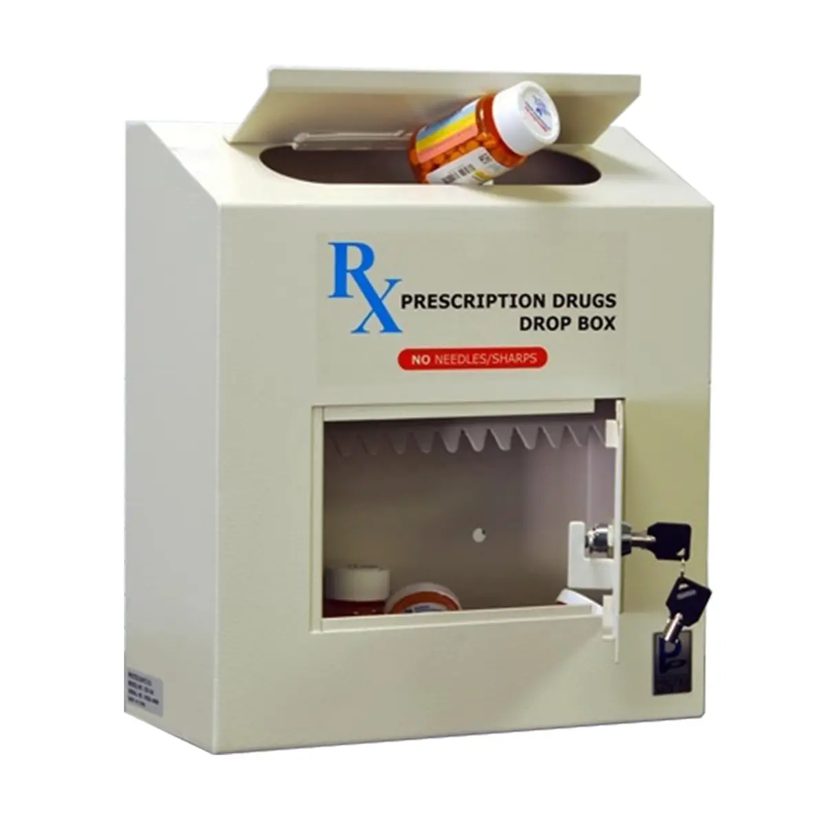 Protex RX-164 Prescription Drugs Drop Box Beige | Secure Indoor Medication Drop Box - view 3