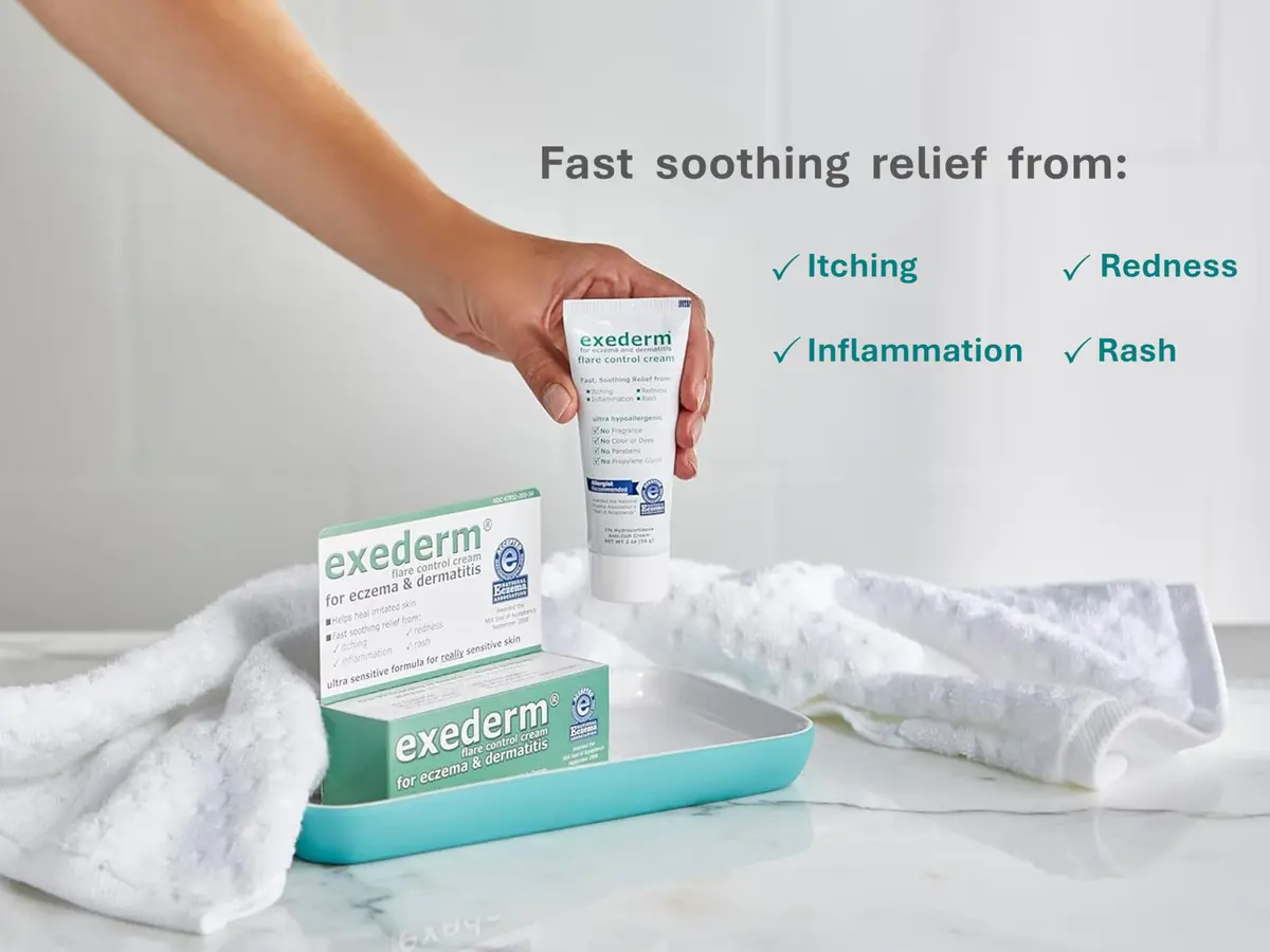 Exederm Flare Control Hydrocortisone Cream for Eczema & Dermatitis 2oz | Fast-Relief for Sensitive Skin - view 3