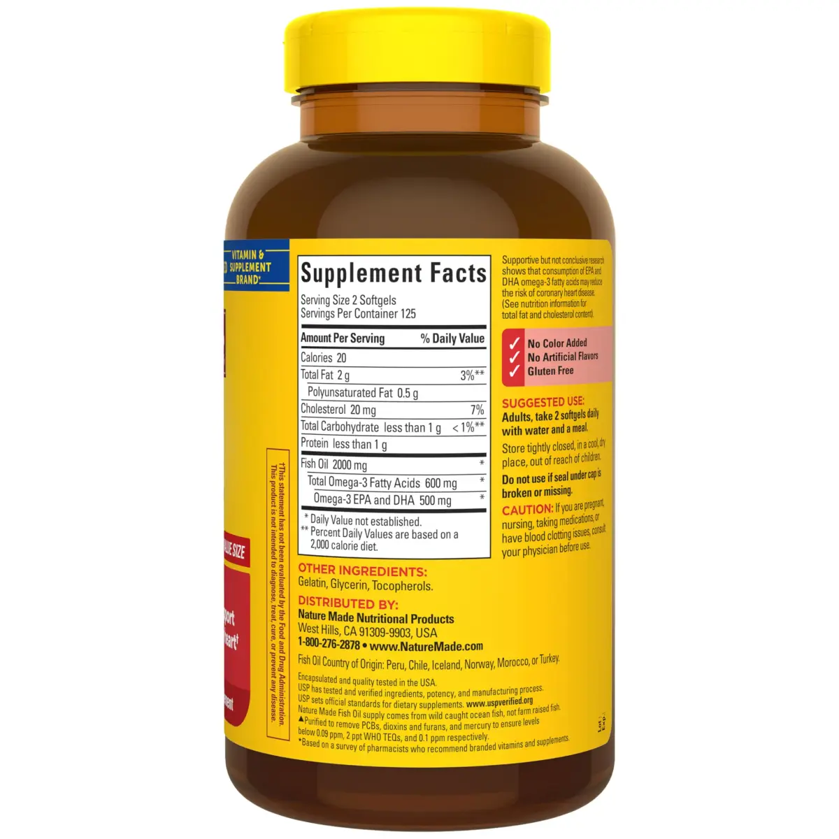 Nature Made Fish Oil Omega 3 Supplements 1000mg Softgels 250 Count | Heart Health Support with USP Verification - view 7