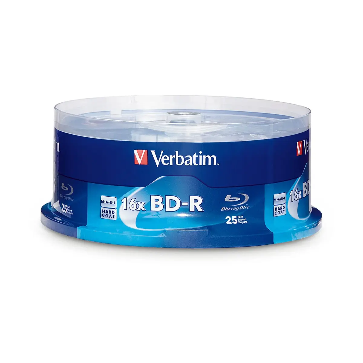 Verbatim 25GB Blu-ray Recordable Discs with HardCoat, 25 Pack | 16X Speed for HD Content & Data Backup - main product image