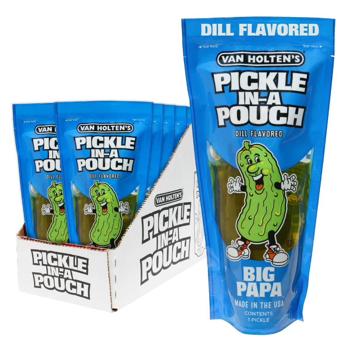 Van Holten's Big Papa Pickle-In-A-Pouch 7 oz (198 g) | Jumbo Dill Snack Pouch, Gluten-Free & Kosher - main product image