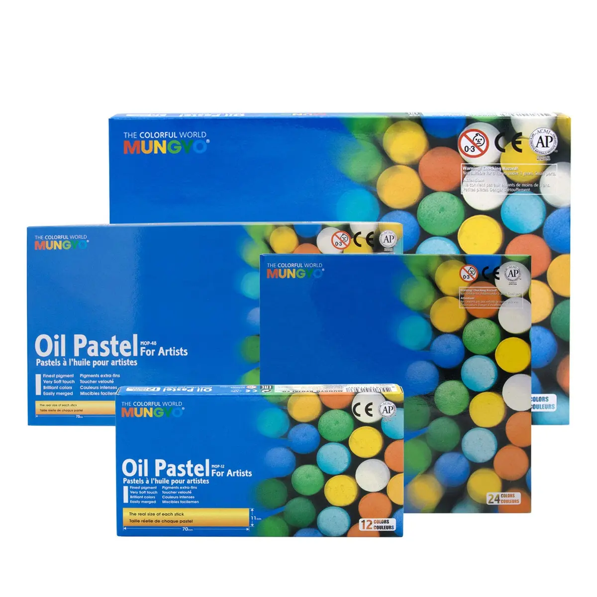 MUNGYO Gallery Oil Pastels Cardboard Box Set of 12 Assorted Colors | Vibrant, Easy-to-Blend Art Supplies for Students - view 5