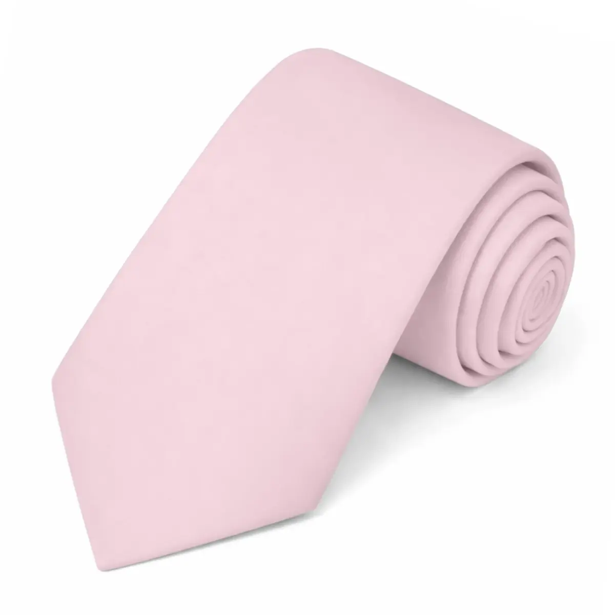 Jacob Alexander Solid Color Mens Tie - Bridal Pink Satin Microfiber, Regular Size | Formal & Wedding Accessory - main product image