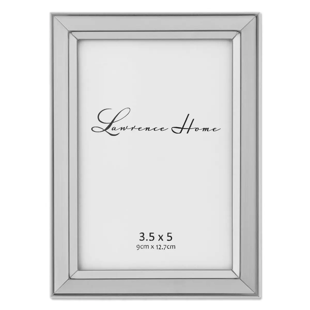Lawrence Frames Brushed Silver Plated 3 by 5 Metal Picture Frame | Silver Finish with Velvet Backing - main product image