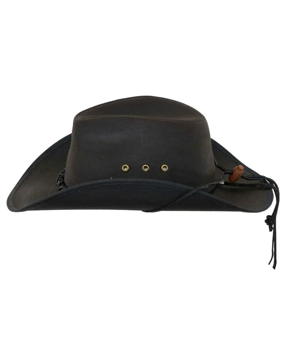 Outback Trading Company Men's 1484 Bootlegger Cotton Oilskin Hat Brown | UPF 50, Waterproof, Breathable - view 2