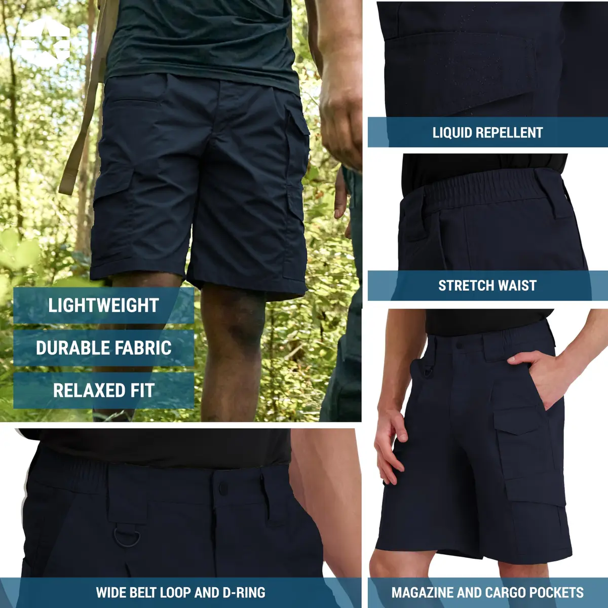 Propper Lightweight Tactical Shorts 48 US | 9 Pocket, Ripstop, Navy Blue, 9" Inseam - view 4