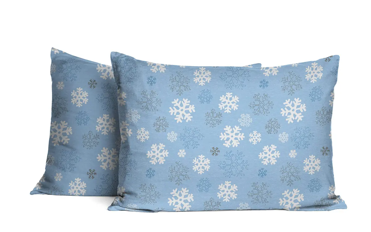 Pointehaven Heavy Weight Flannel Sheet Set Queen Snow Flakes | Warm & Cozy 100% Cotton (70-120 chars) - view 5