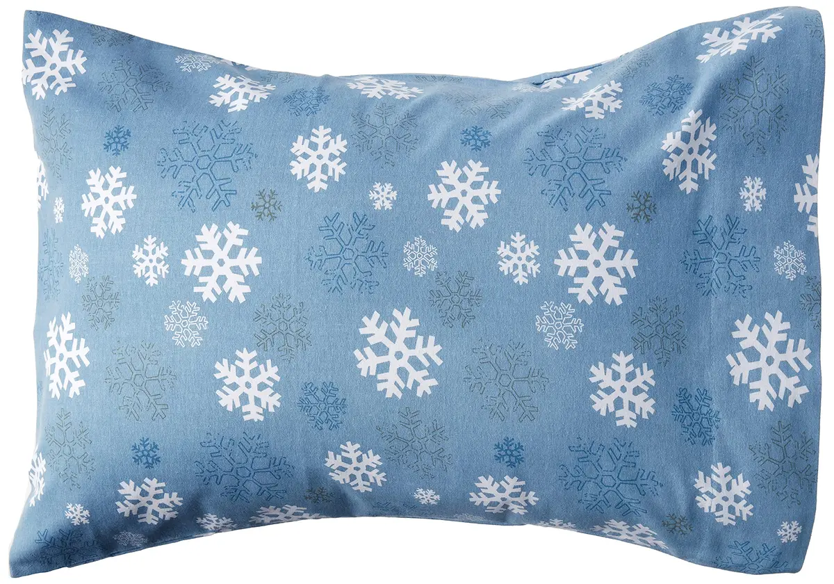 Pointehaven Heavy Weight Flannel Sheet Set Queen Snow Flakes | Warm & Cozy 100% Cotton (70-120 chars) - view 4