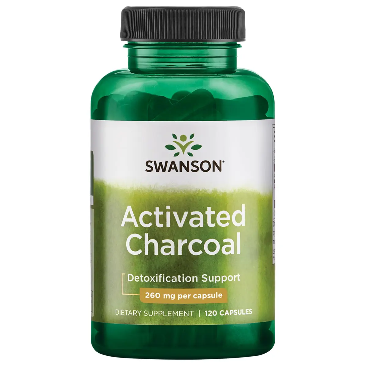Swanson Activated Charcoal Digestive Support Supplement, 120 Count | Digestive & Bloating Relief - main product image
