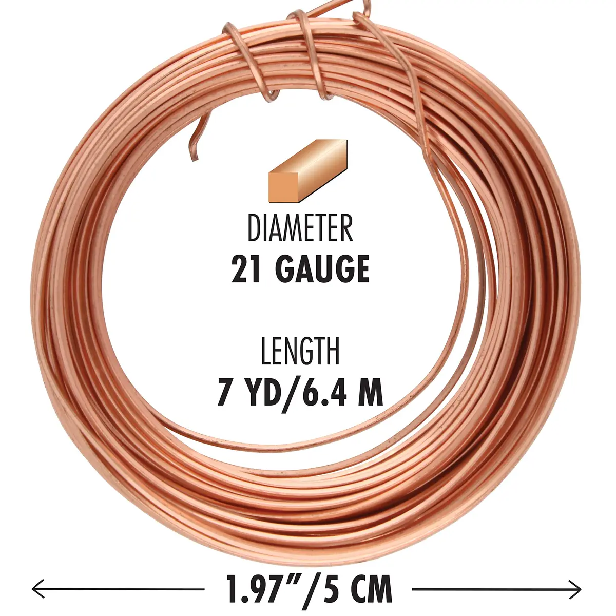 The Beadsmith Square Craft Wire - Soft Temper Beading Wire, Copper Color, 21 Gauge, 6.4 meters (7 Yards) | Malleable & Durable for Jewelry Making - view 2