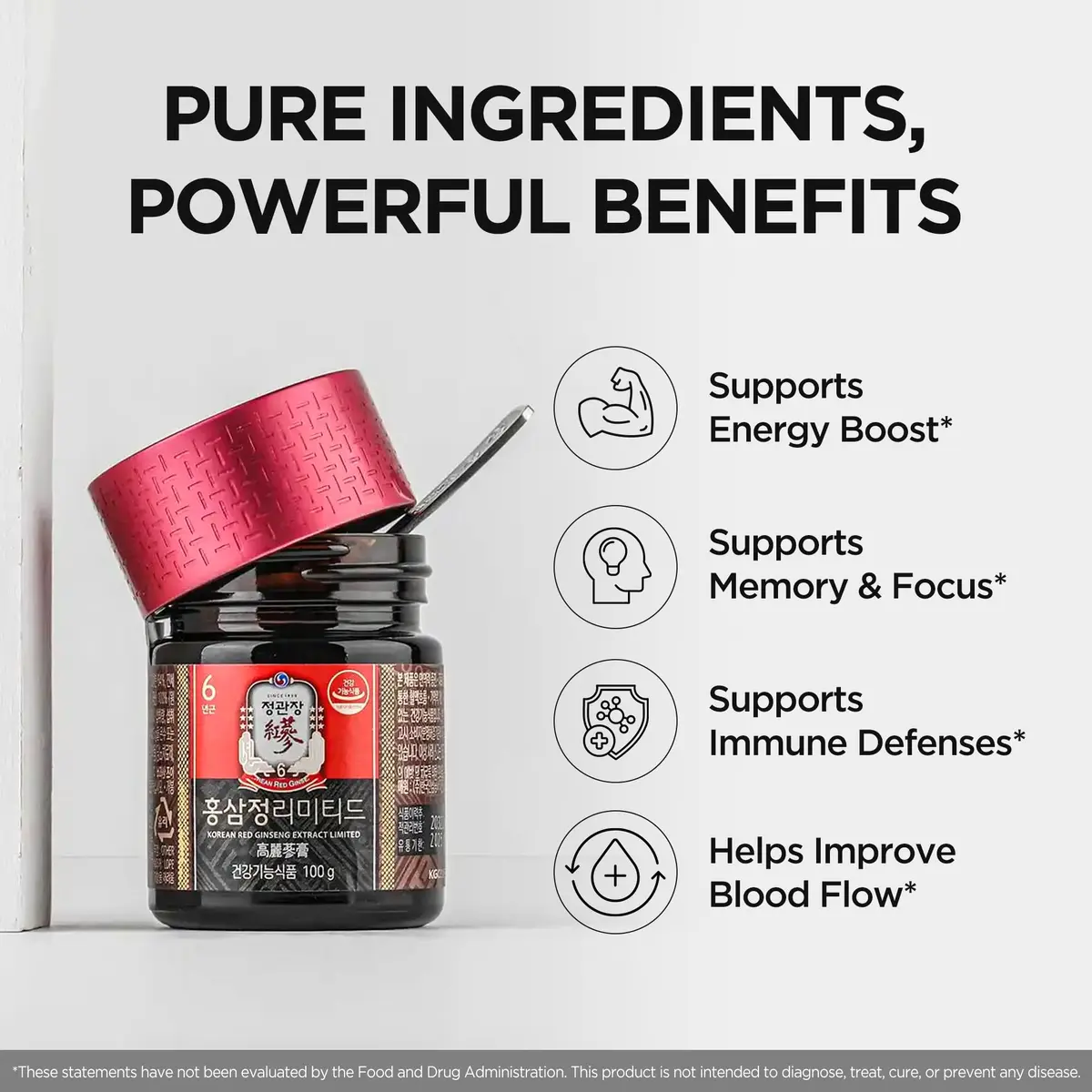 JUNG KWAN JANG Korean Red Ginseng Extract 100g Jar | Energy & Immunity Support, Vegan Friendly - view 5