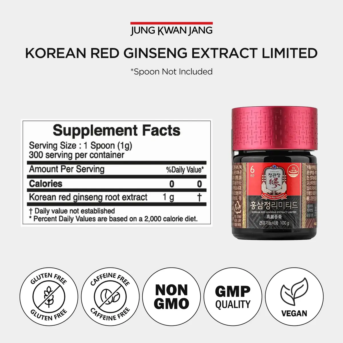 JUNG KWAN JANG Korean Red Ginseng Extract 100g Jar | Energy & Immunity Support, Vegan Friendly - view 7