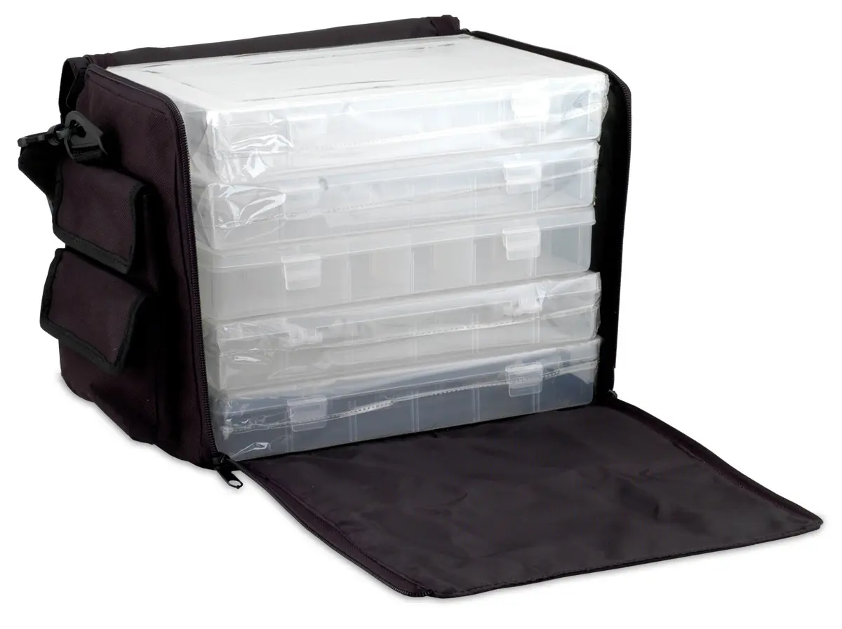 Beadalon Jewelry Making Tool Box with 5 Storage Boxes | Portable, Durable Nylon Case for Beading & Jewelry Supplies - main product image