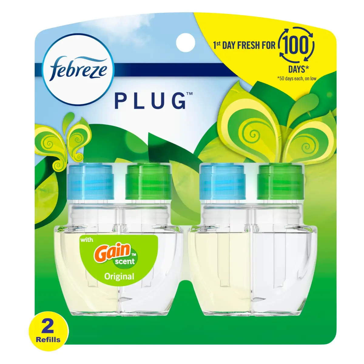 Febreze Fade Defy Plug Air Freshener Refills Gain Original Scent 52ml (1.75 Fl Oz) | Lasts 50 Days on Low - main product image
