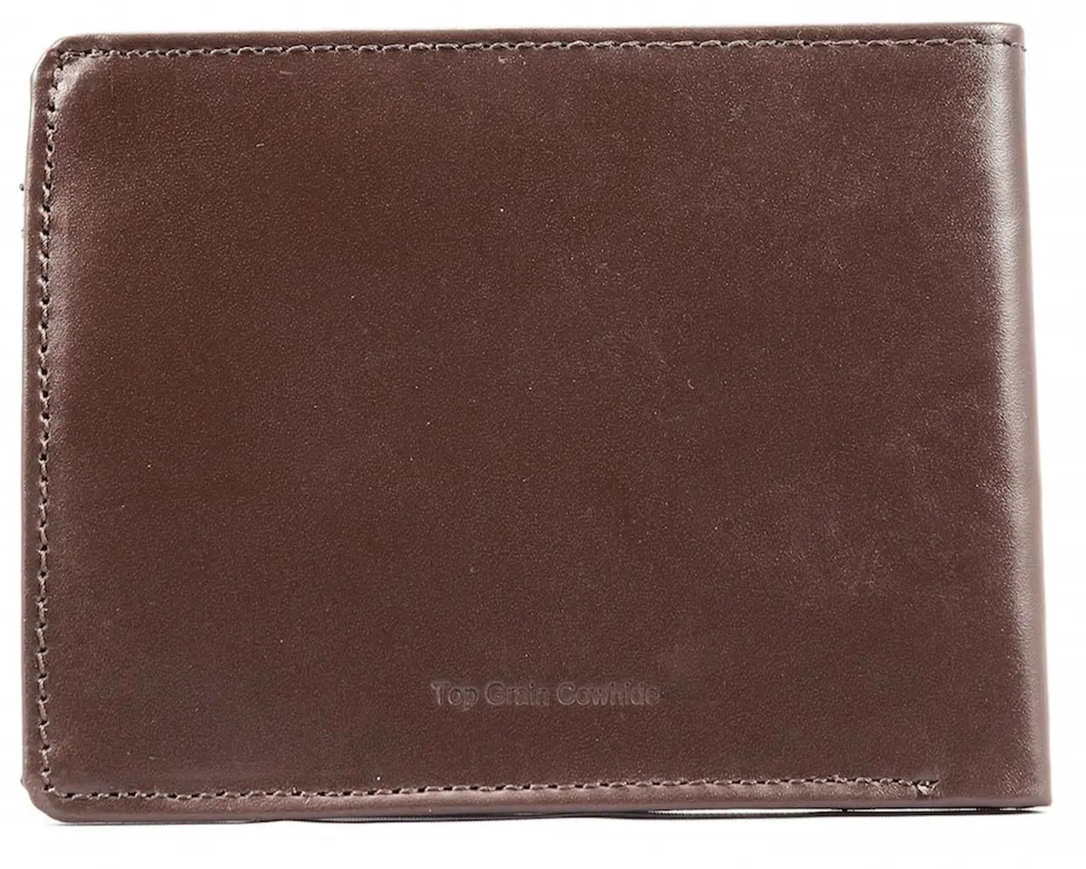 Big Skinny Men's Slimline Bi-Fold Wallet with Leather Exterior & Nylon Interior, Holds 25 Cards, Brown - view 6