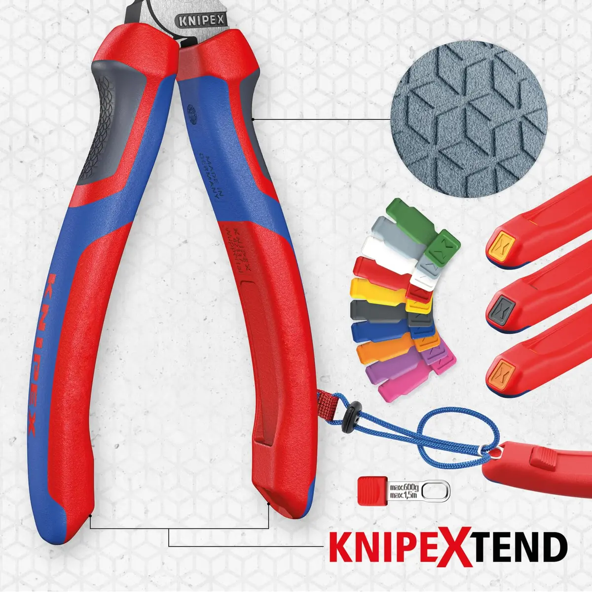 KNIPEX 74 02 180 Comfort Grip High Leverage Diagonal Cutters | Precision Wire Cutting (110 characters) - view 7