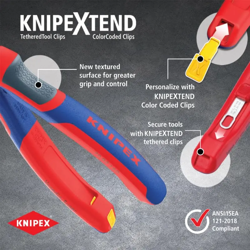 KNIPEX 74 02 180 Comfort Grip High Leverage Diagonal Cutters | Precision Wire Cutting (110 characters) - view 9