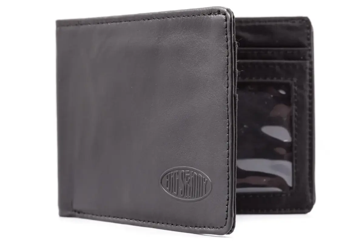 Big Skinny Men's Slimline Leather Bi-Fold Wallet | Holds Up to 25 Cards | 11.4 cm x 8.6 cm (4.5 x 3.38 Inches) - main product image