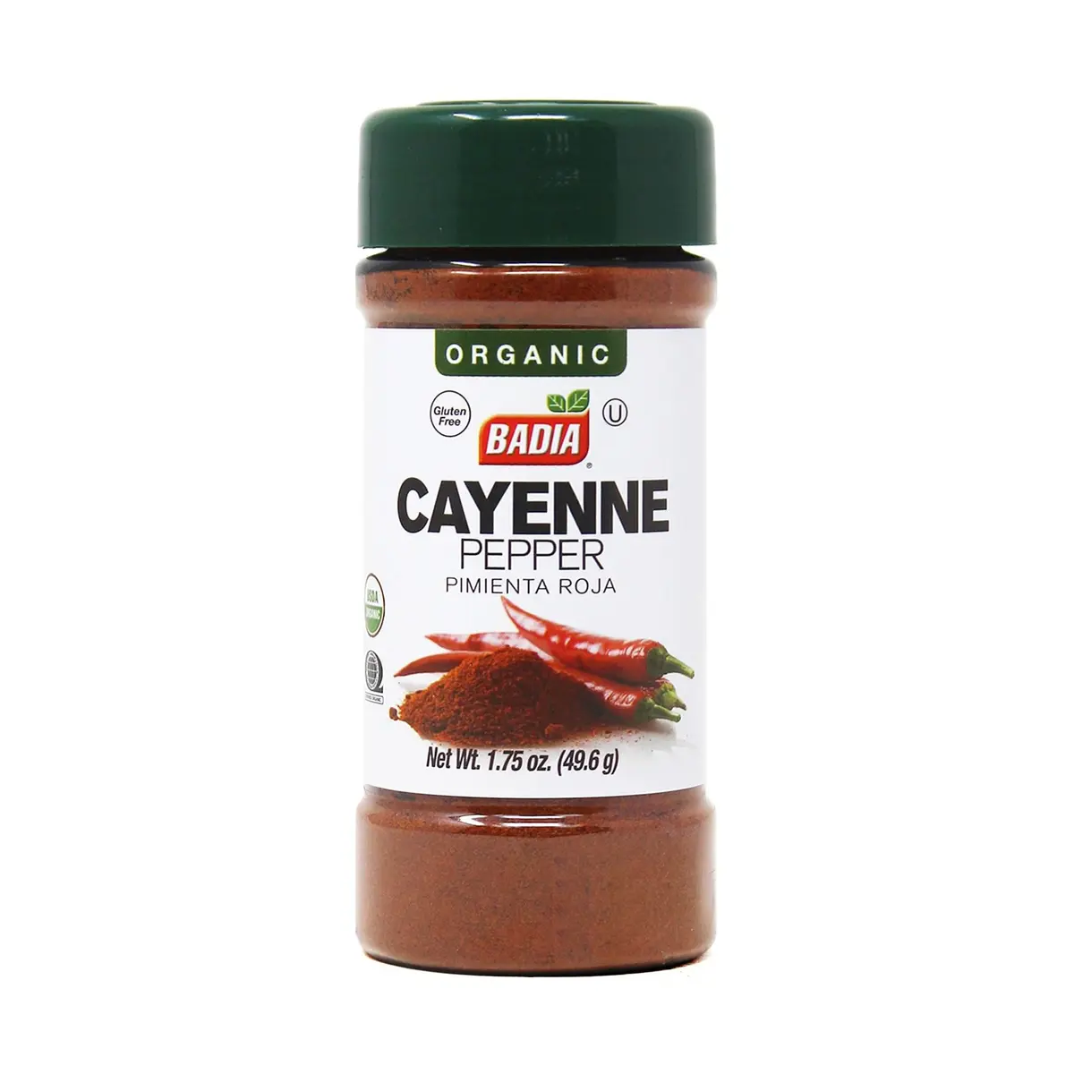 Badia Organic Cayenne Pepper 1.75 oz | Ground Red Spice for Cooking & Heat - main product image