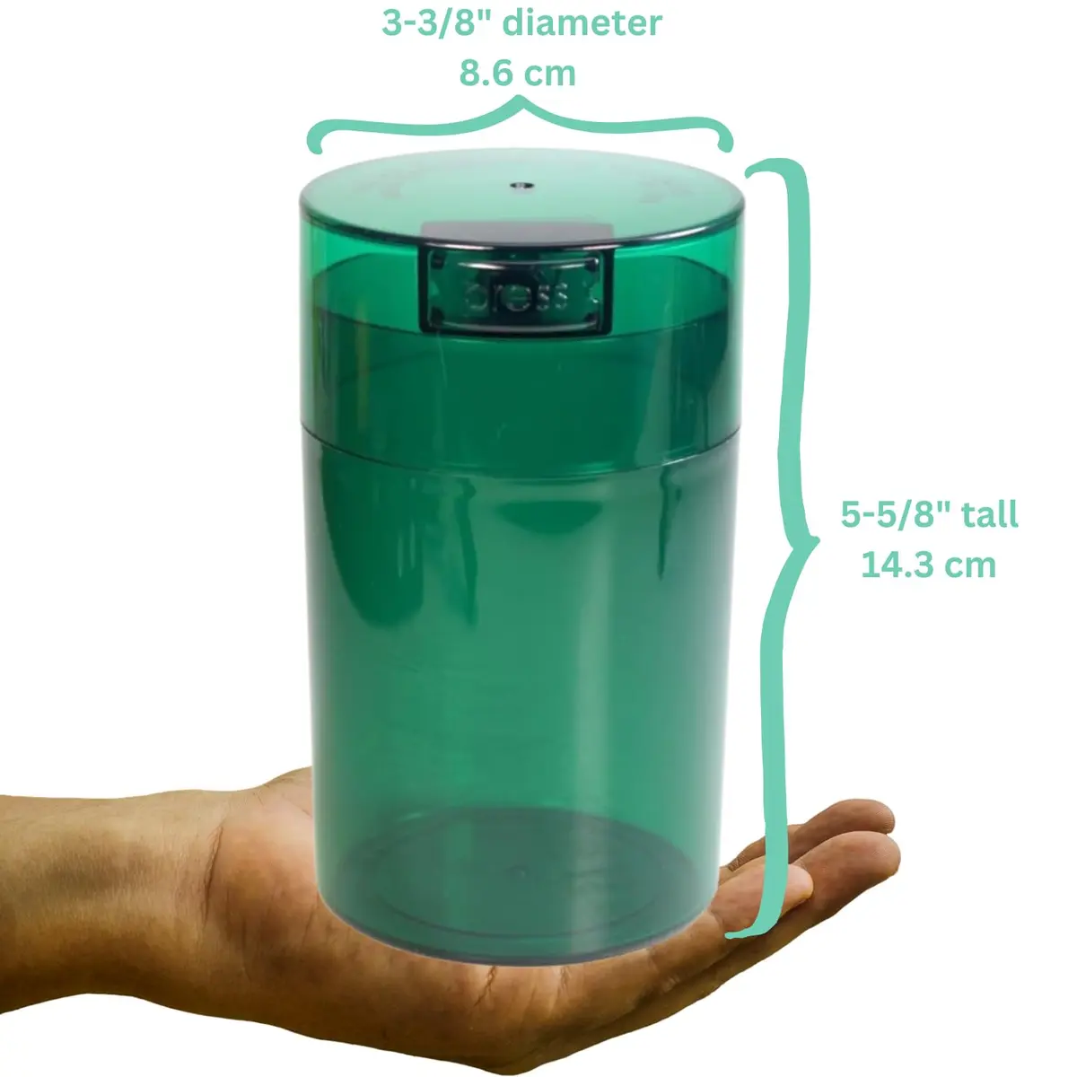 Tightpac Green 6 oz Food Storage Container | Vacuum Sealed Airtight Canister for Dry Goods & Herbs - view 2