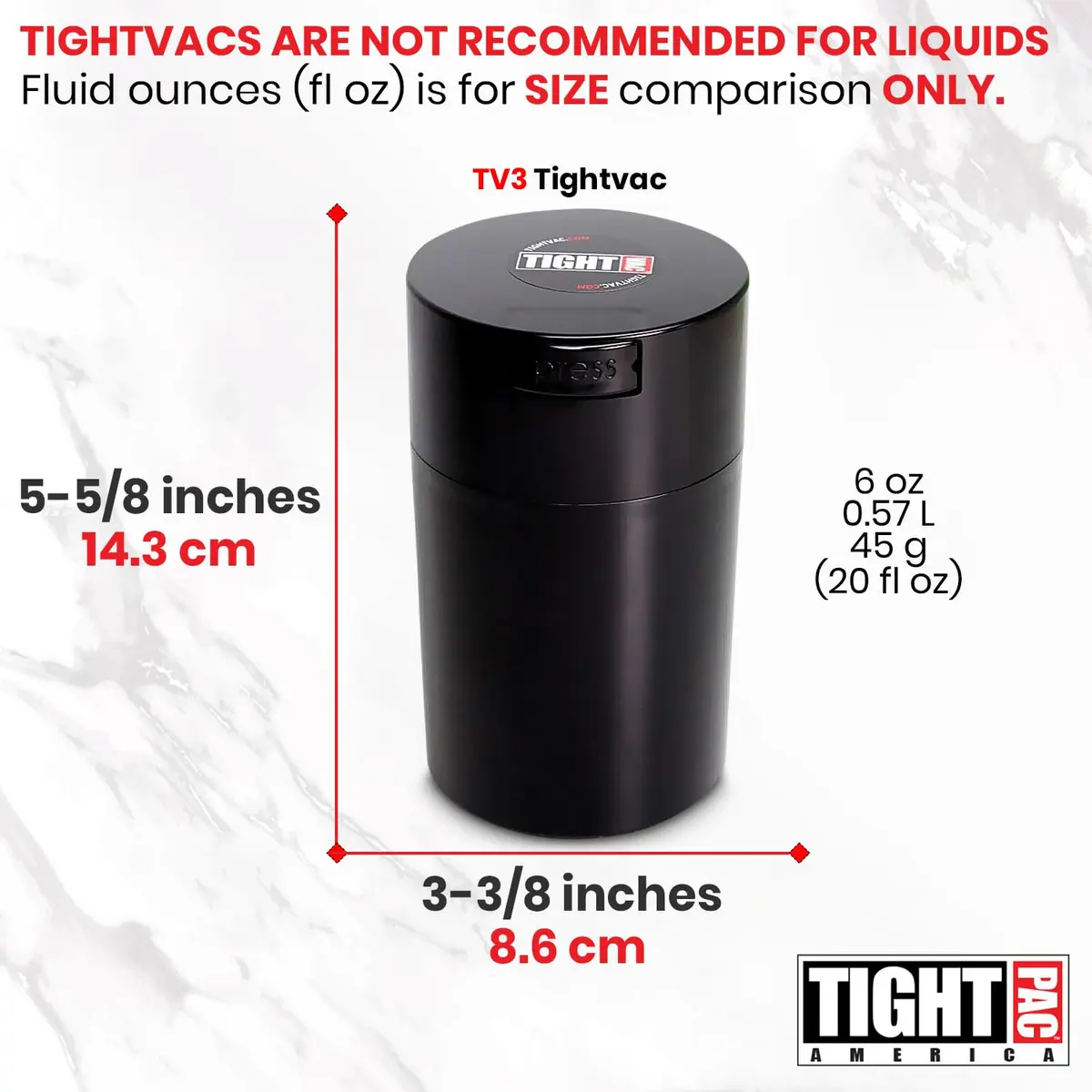 Tightpac Food Storage Container 0.57L | Airtight Vacuum Seal for Dry Goods & Snacks - view 7