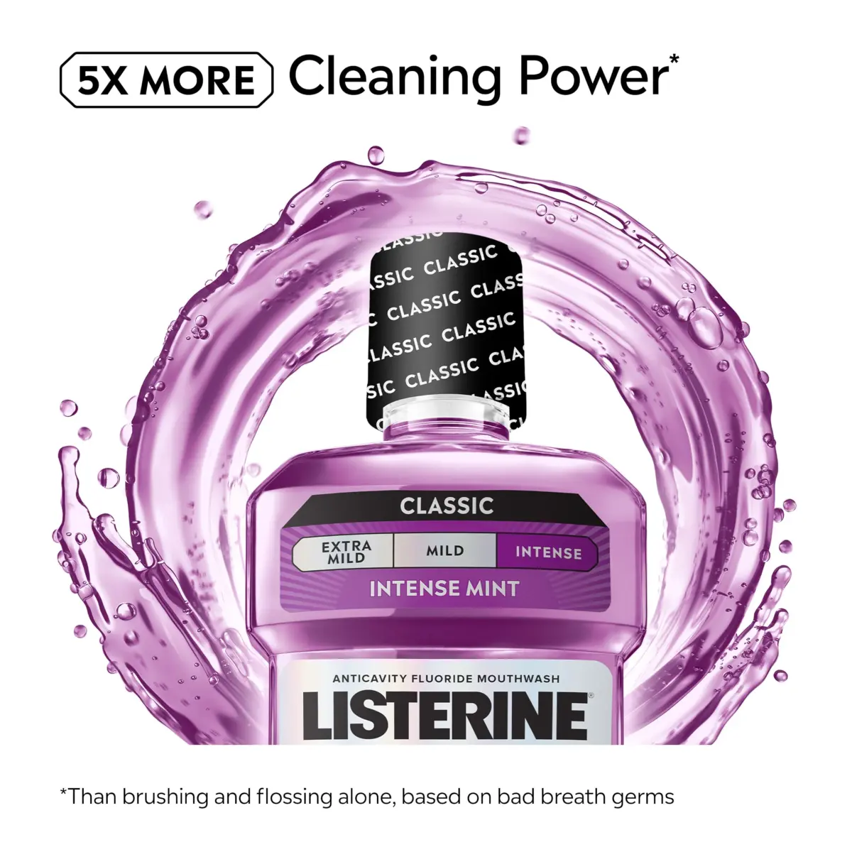 Listerine Total Care Intense Anticavity Mouthwash 1 L (33.8 oz) | 6 Benefits in 1 Oral Rinse, Kills Bad Breath Germs, Prevents Cavities - view 3