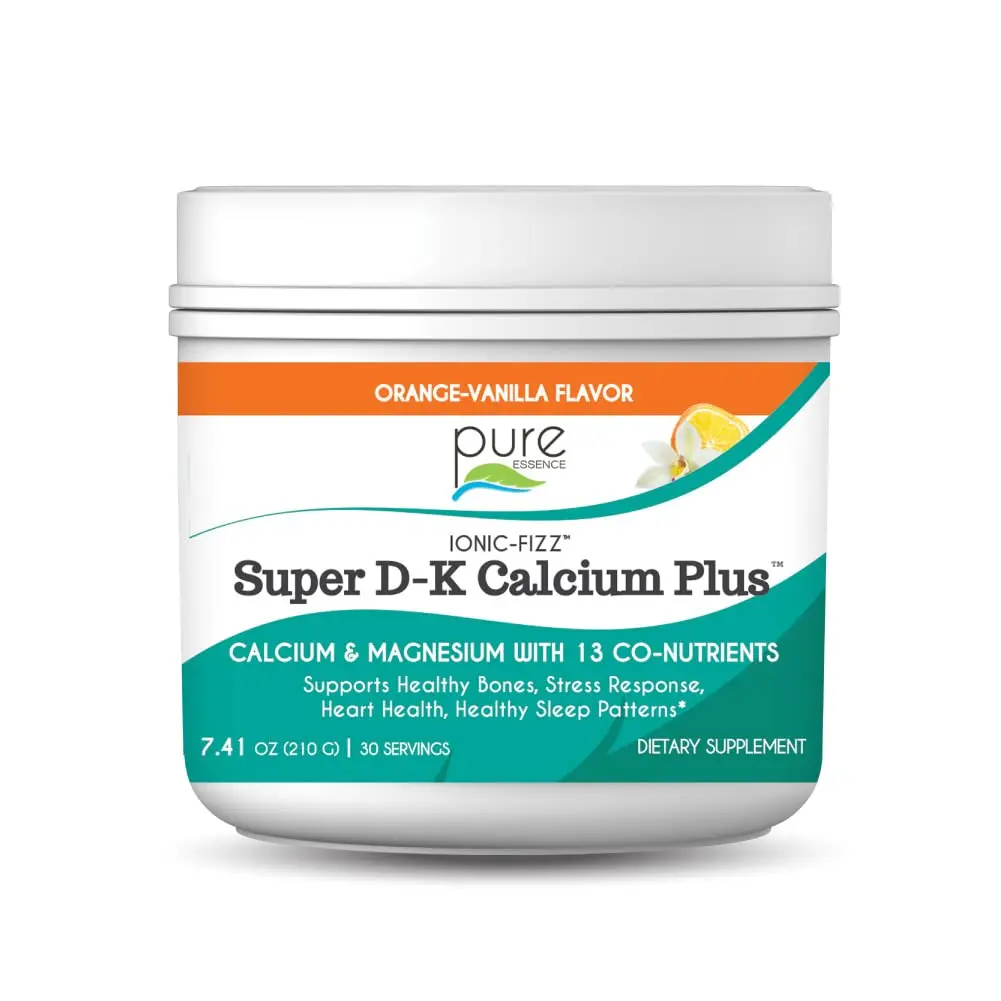 Pure Essence Ionic Super D-K Calcium Plus 7.41oz | Supports Strong Bones & Stress Relief - main product image