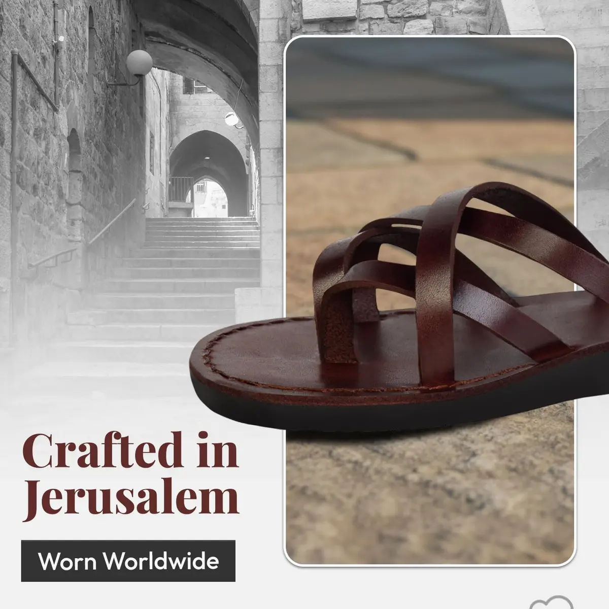 Holy Land Market Biblical Jesus Leather Sandals/Slides from Jerusalem | Classic Jerusalem Style for Adults - view 6