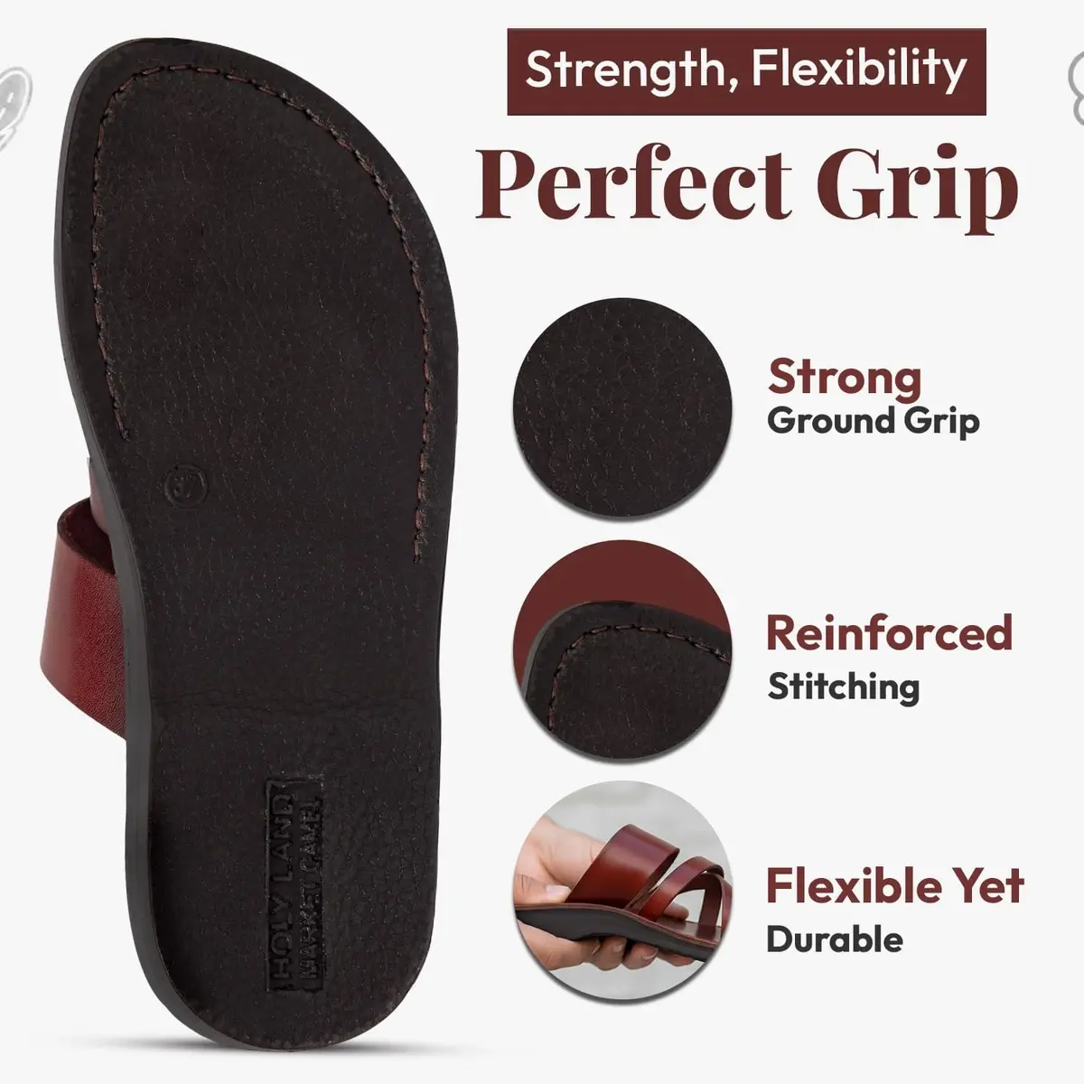 Holy Land Market Biblical Jesus Leather Sandals, Jerusalem, Shepherd Field II | Handmade in Jerusalem, Support & Modesty (120 chars) - view 5