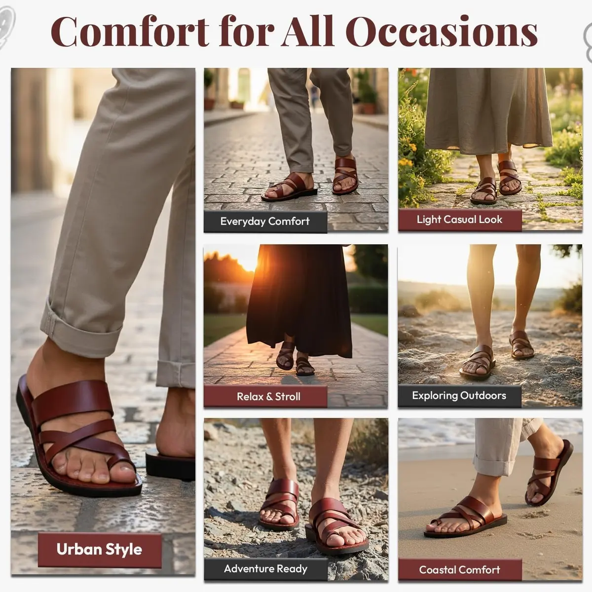 Holy Land Market Biblical Jesus Leather Sandals, Jerusalem, Shepherd Field II | Handmade in Jerusalem, Support & Modesty (120 chars) - view 7