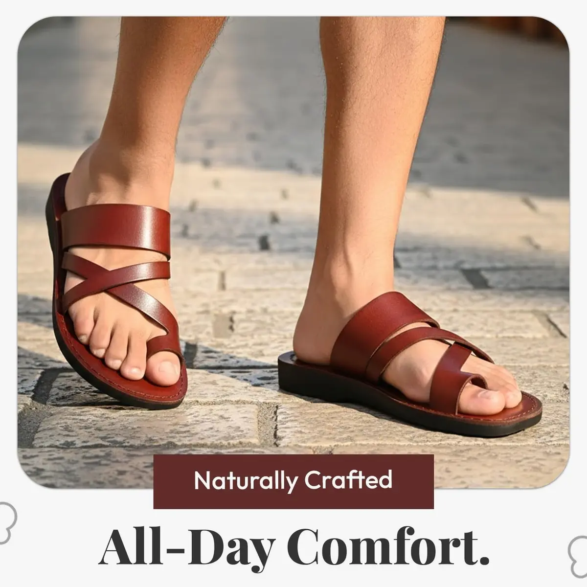 Holy Land Market Biblical Jesus Leather Sandals, Jerusalem, Shepherd Field II | Handmade in Jerusalem, Support & Modesty (120 chars) - view 2