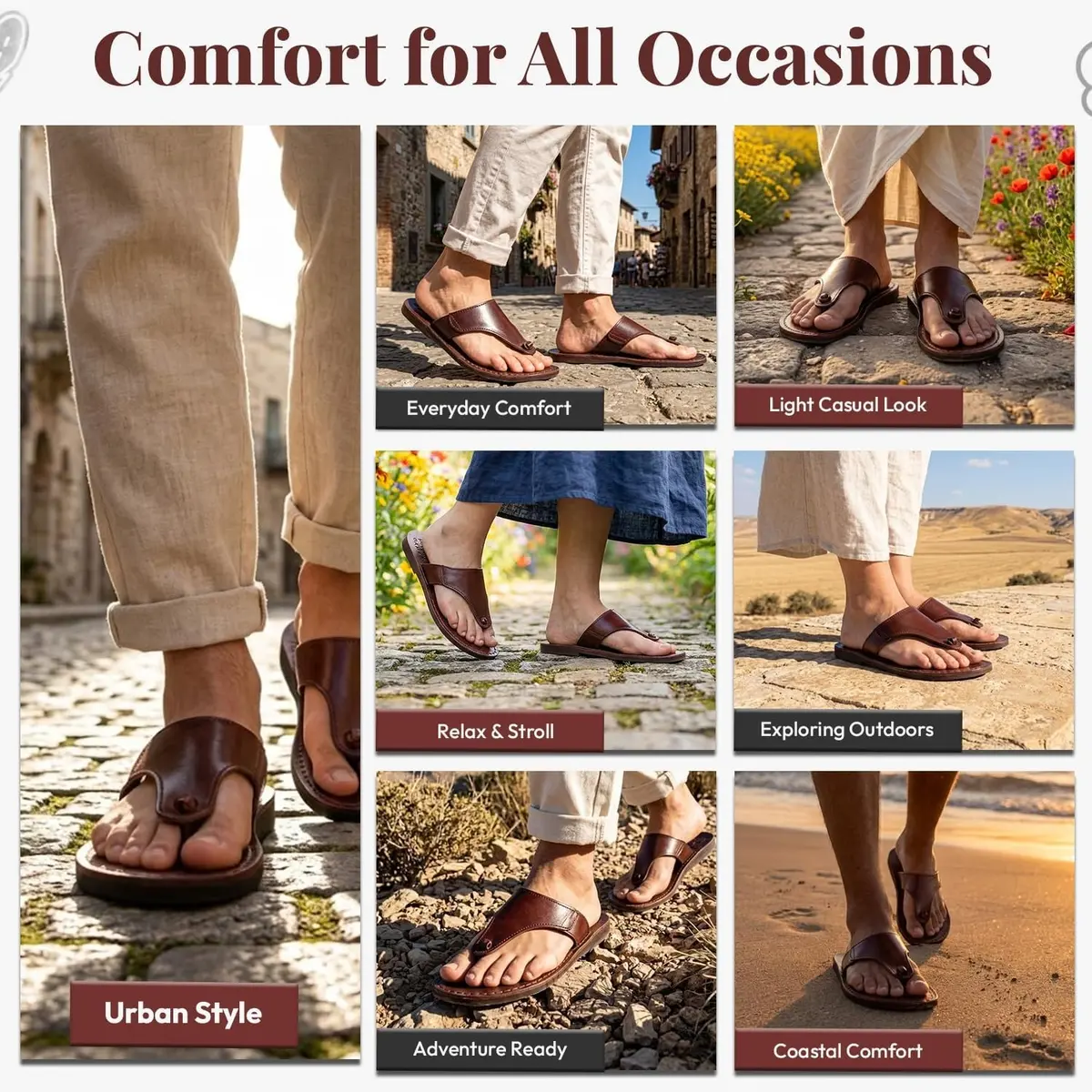 Holy Land Market Jerusalem Style IV Leather Biblical Sandals 14-14.5 Women / 11-11.5 Men | Classic Jerusalem Design - view 7