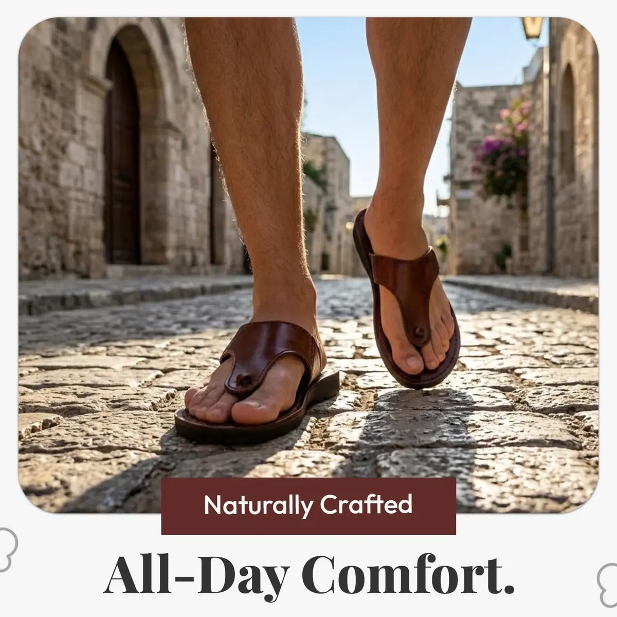 Holy Land Market Jerusalem Style IV Leather Biblical Sandals 14-14.5 Women / 11-11.5 Men | Classic Jerusalem Design - view 2